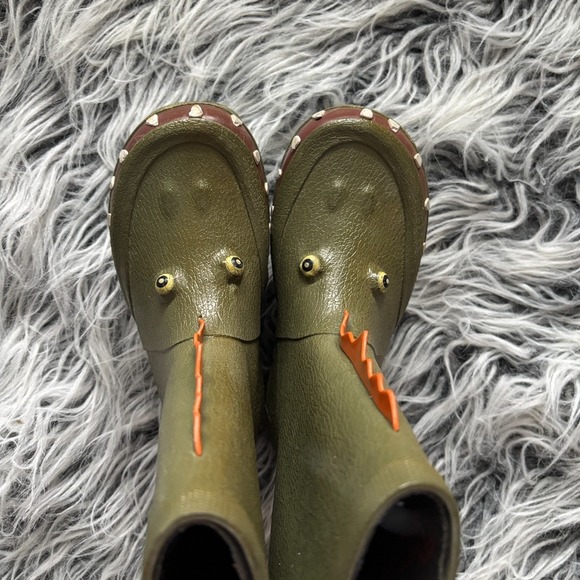 Kidorable Kids Dinosaur Rain Boots Mid Calf Sz 11 US / 28 EU 18.5cm Green 🐊 - Picture 6 of 8